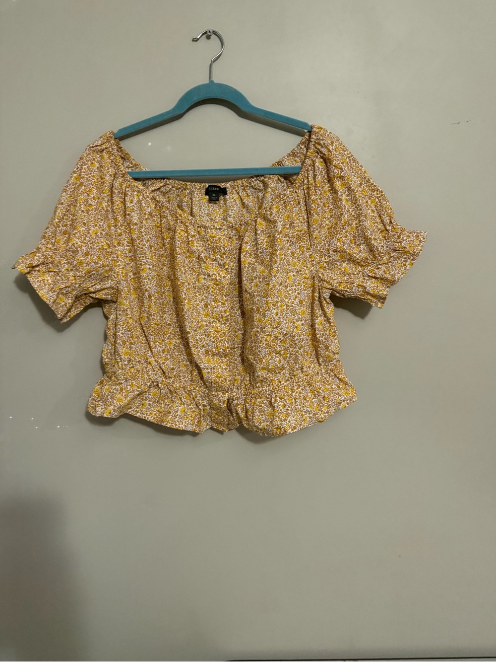 J Crew 100% Cotton floral boho top size XL